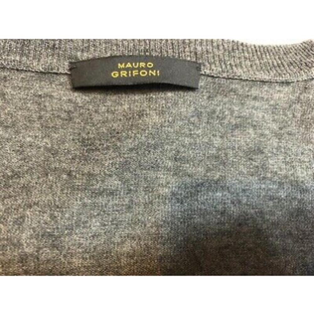 Mauro Grifoni Mens Sweater Cardigan Gray V-Neck 52 - Picture 11 of 12